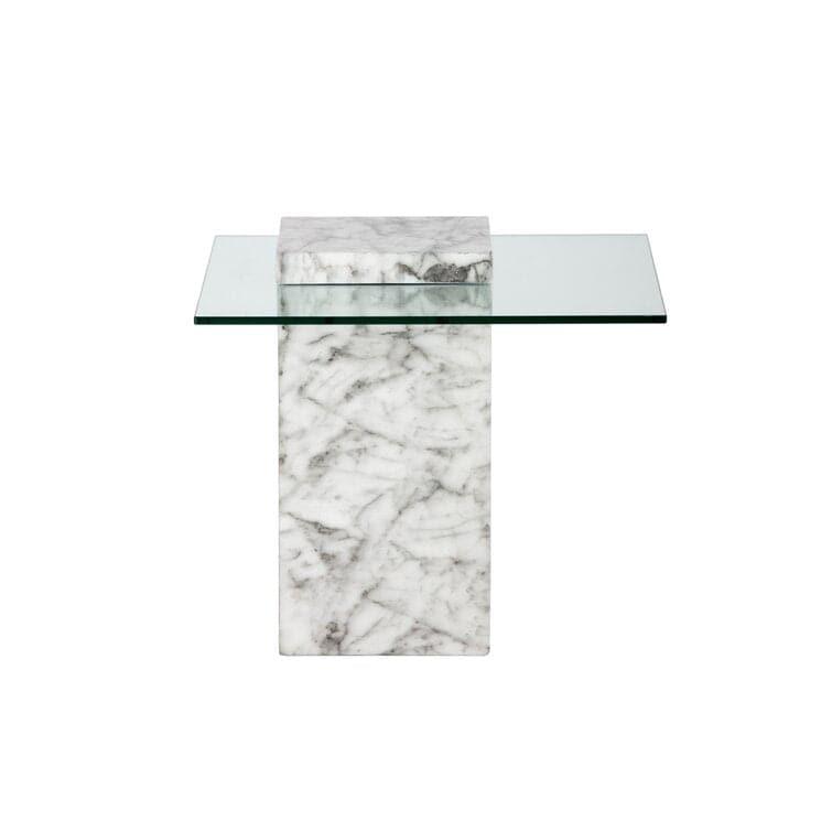 Genuine Marble and Glass End Table - MAIA HOMES