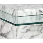 Genuine Marble and Glass End Table