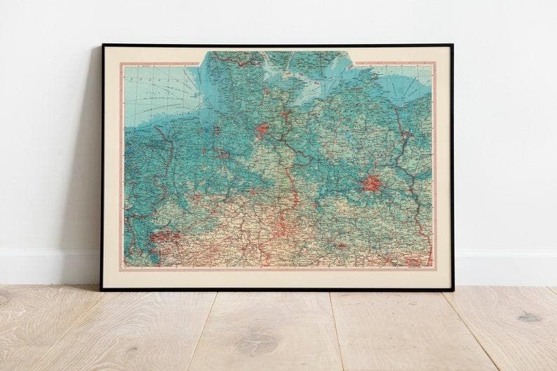 Geographical Map of Germany North| Map Wall Decor - MAIA HOMES