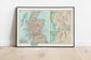 Geographical Map of Scotland, England and Wales| Map Wall Decor - MAIA HOMES