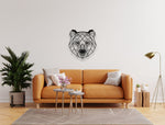 Geometric Bear Head Metal Wall Art