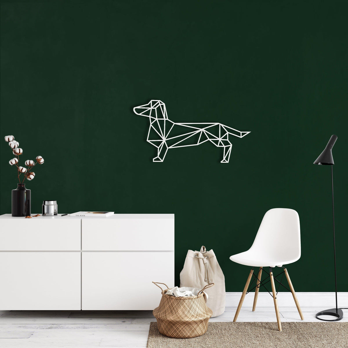 Geometric Dachshund Metal Wall Art