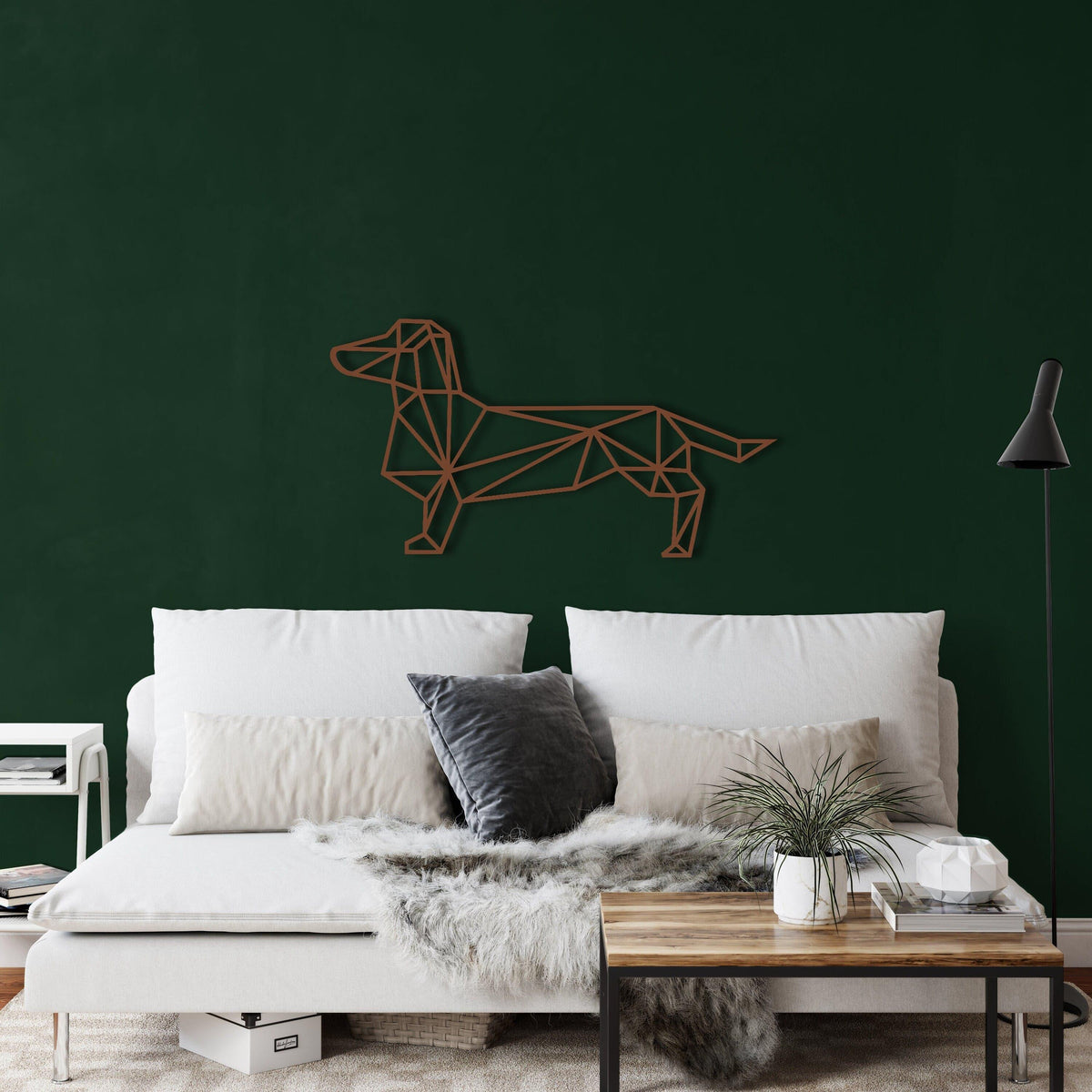 Geometric Dachshund Metal Wall Art