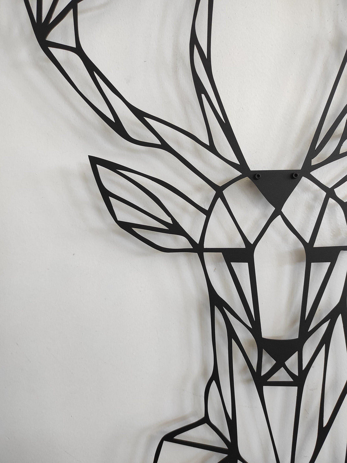 Geometric Deer Head Metal Wall Art