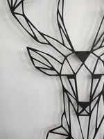 Geometric Deer Head Metal Wall Art