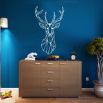 Geometric Deer Head Metal Wall Art