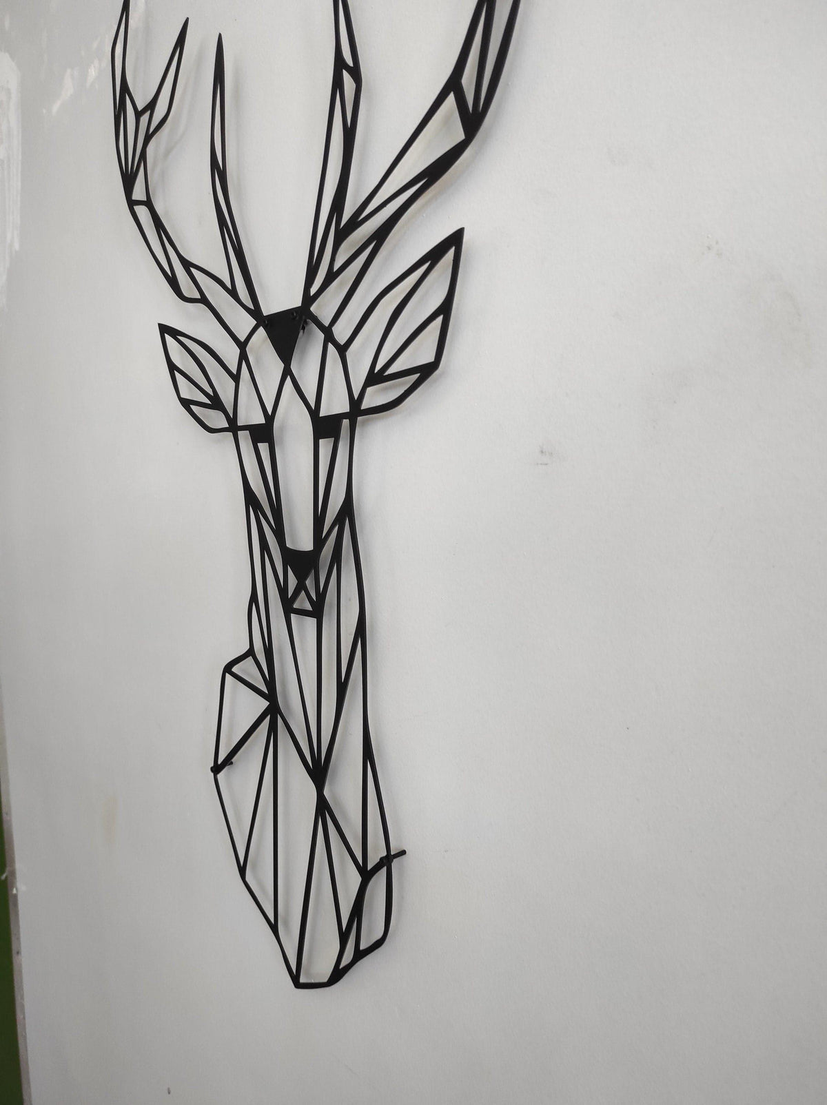 Geometric Deer Head Metal Wall Art