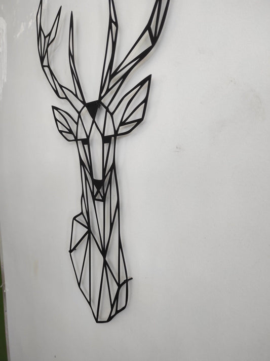 Geometric Deer Head Metal Wall Art - MAIA HOMES