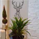 Geometric Deer Head Metal Wall Art