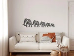 Geometric Elephant Family Metal Wall Decor Black