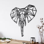 Geometric Elephant Head Metal Wall Art