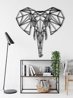 Geometric Elephant Head Metal Wall Art