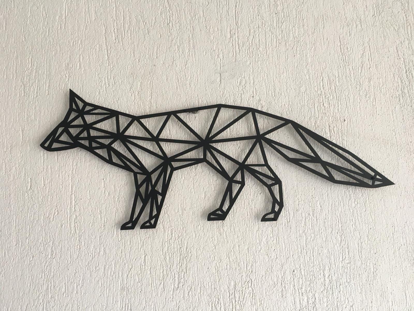 Geometric Fox Metal Wall Art