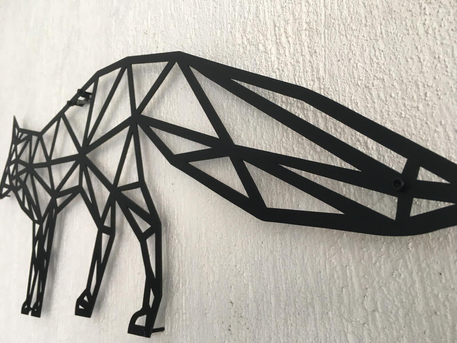 Geometric Fox Metal Wall Art