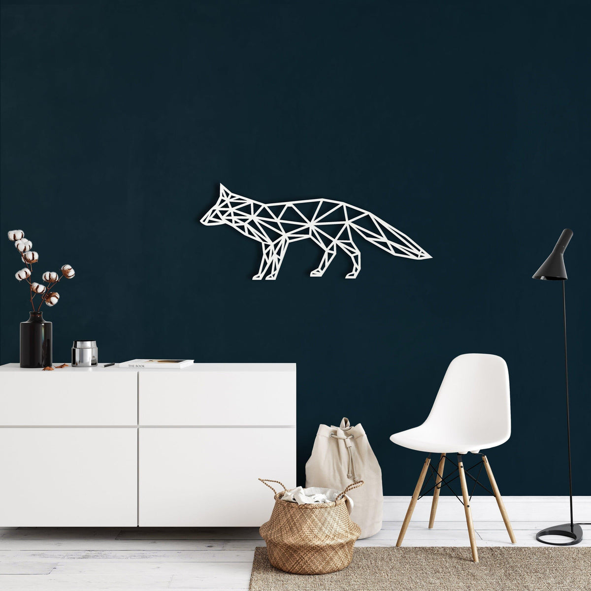 Geometric Fox Metal Wall Art