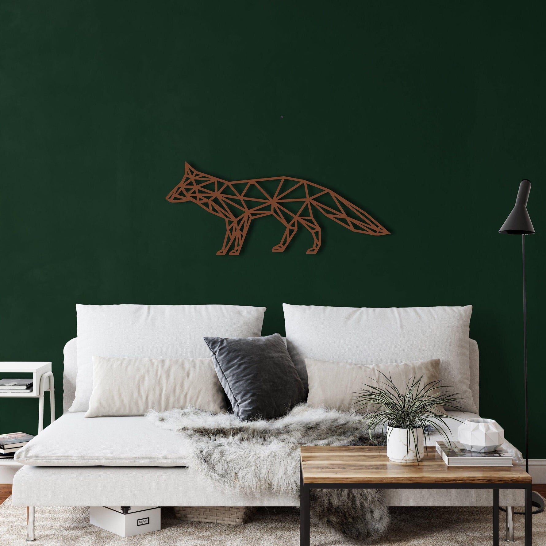 Geometric Fox Metal Wall Art