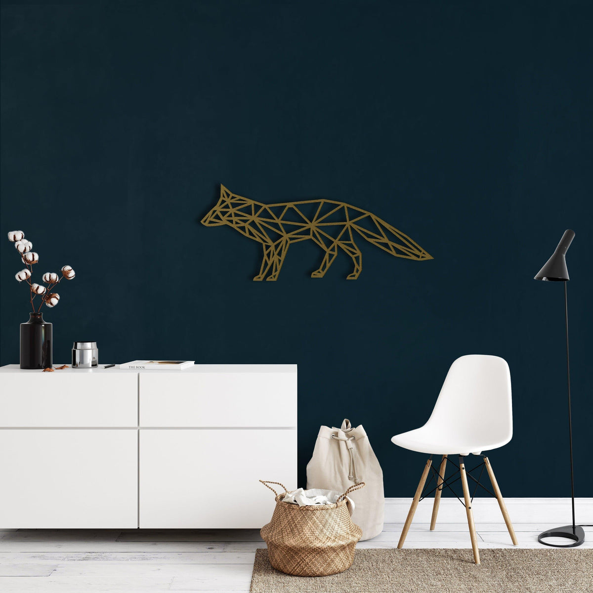 Geometric Fox Metal Wall Art