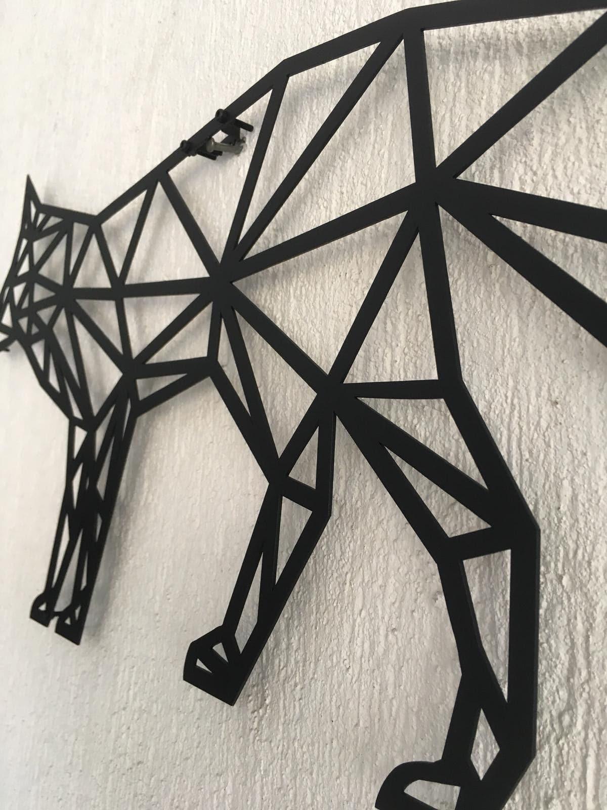 Geometric Fox Metal Wall Art