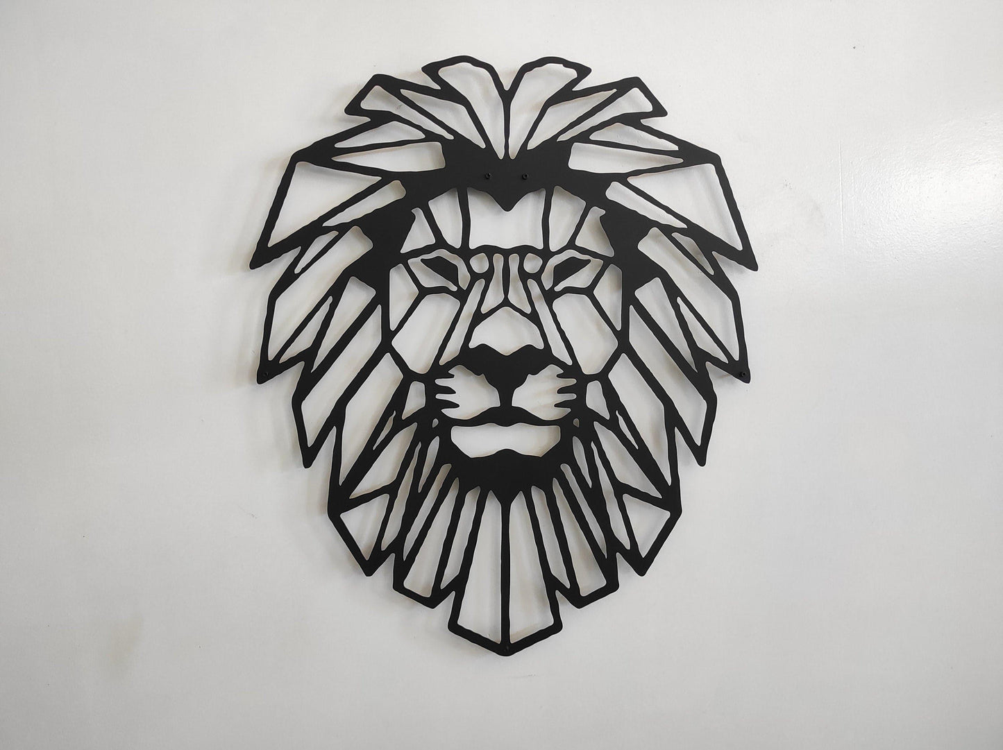 Geometric Lion Head Metal Wall Decor