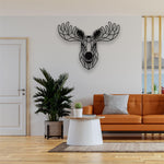 Geometric Moose Head Metal Wall Art