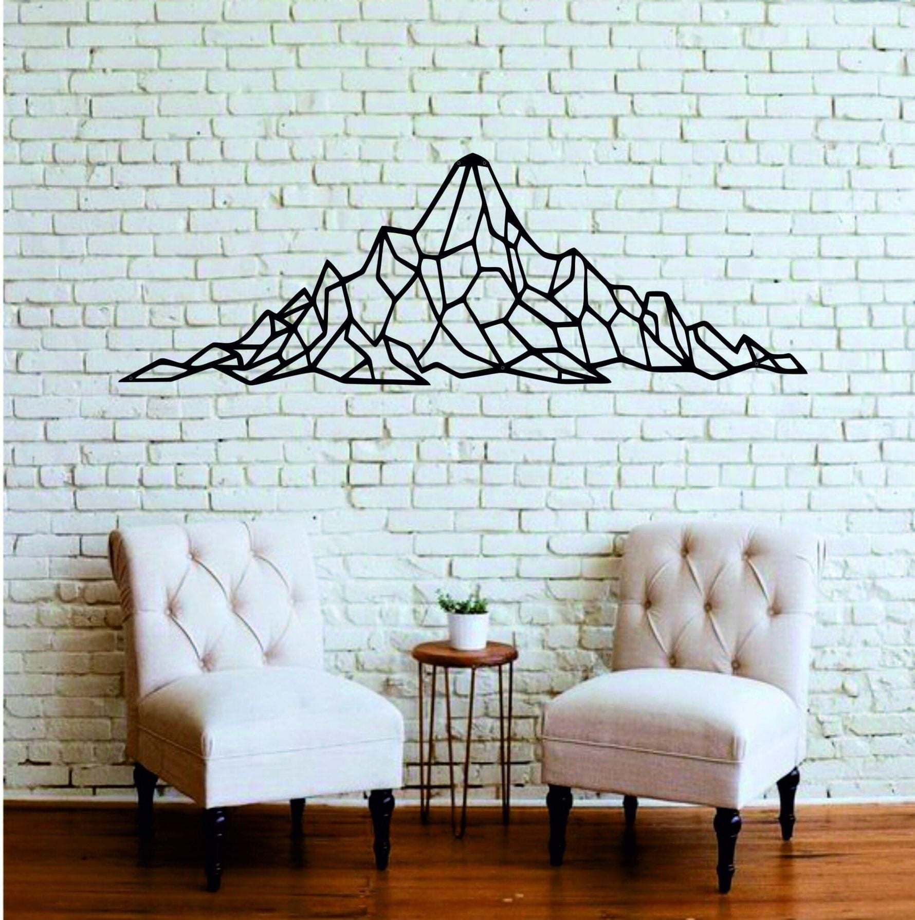 Geometric Mountain Metal Wall Art