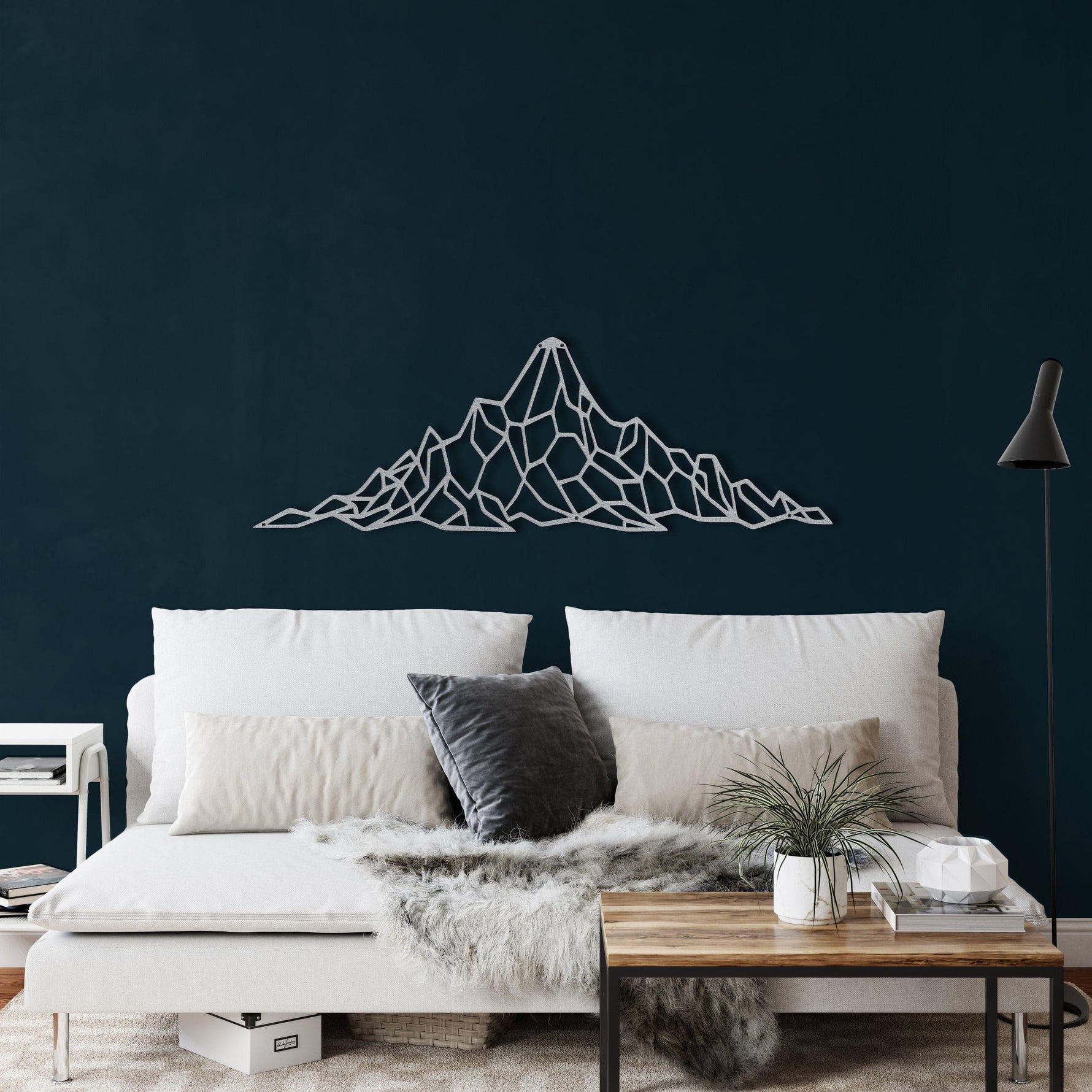 Geometric Mountain Metal Wall Art