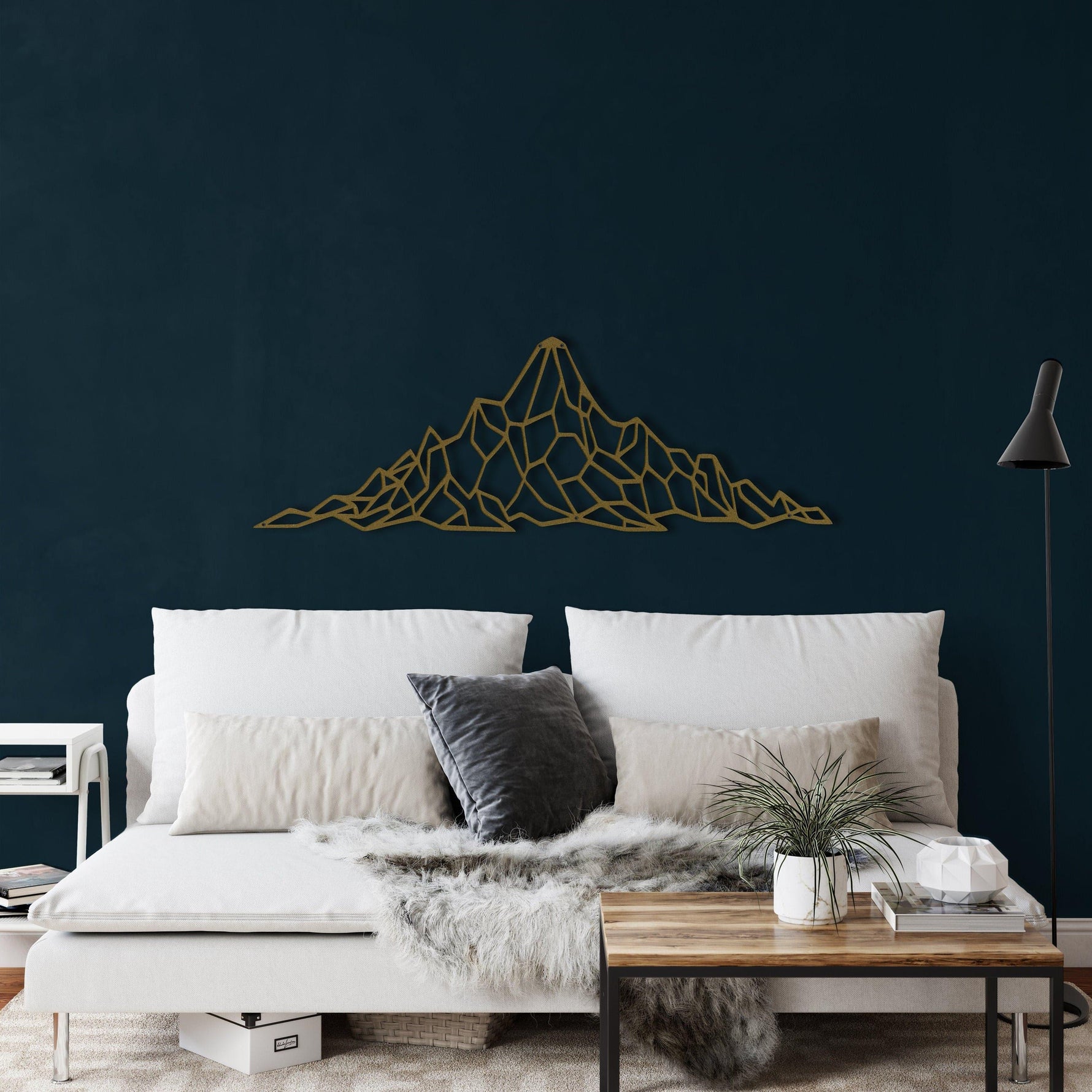 Geometric Mountain Metal Wall Art