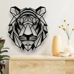Geometric Tiger Head Metal Wall Hanging Decor