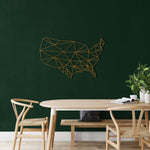 Geometric USA Map Metal Wall Art