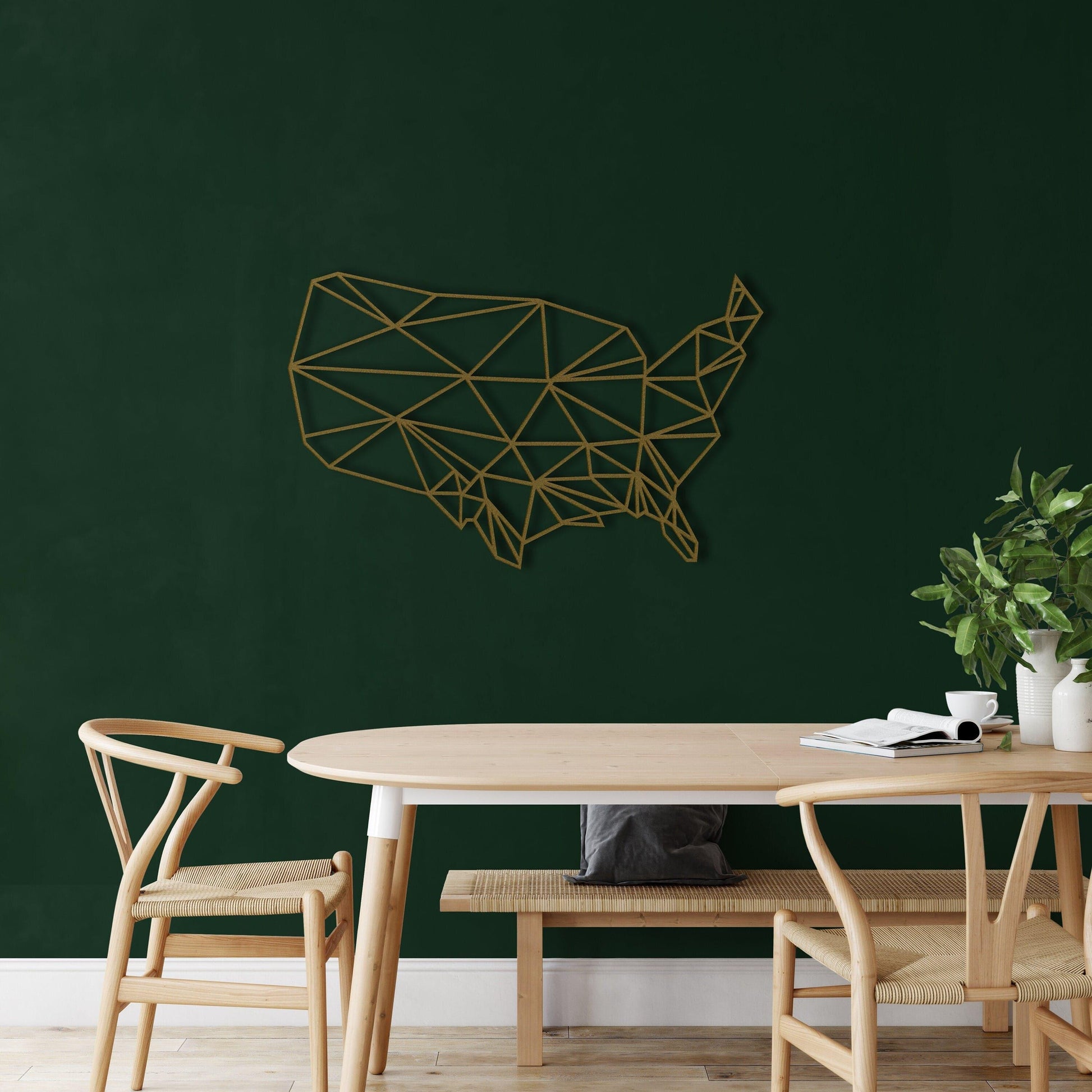 Geometric USA Map Metal Wall Art - MAIA HOMES