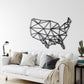 Geometric USA Map Metal Wall Art - MAIA HOMES