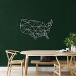 Geometric USA Map Metal Wall Art