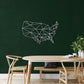 Geometric USA Map Metal Wall Art