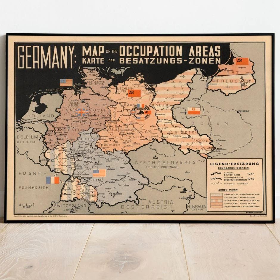 Germany World War 2 Map Poster Print