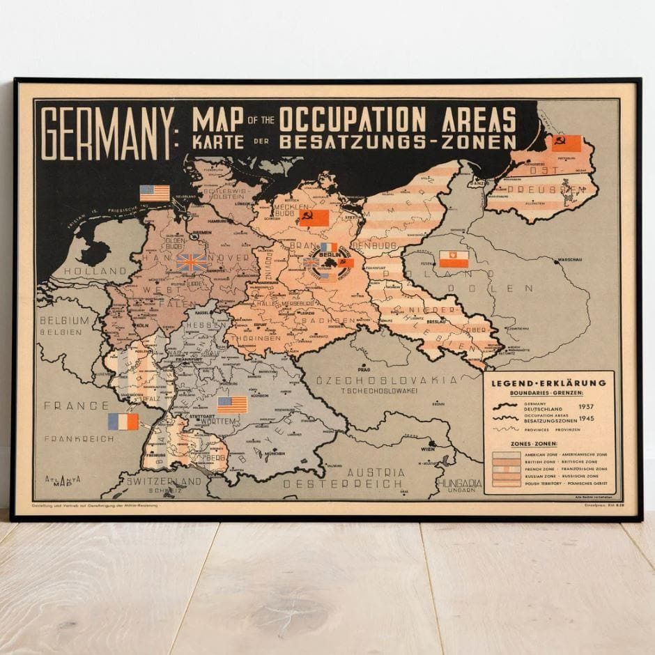 Germany World War 2 Map Poster Print - MAIA HOMES