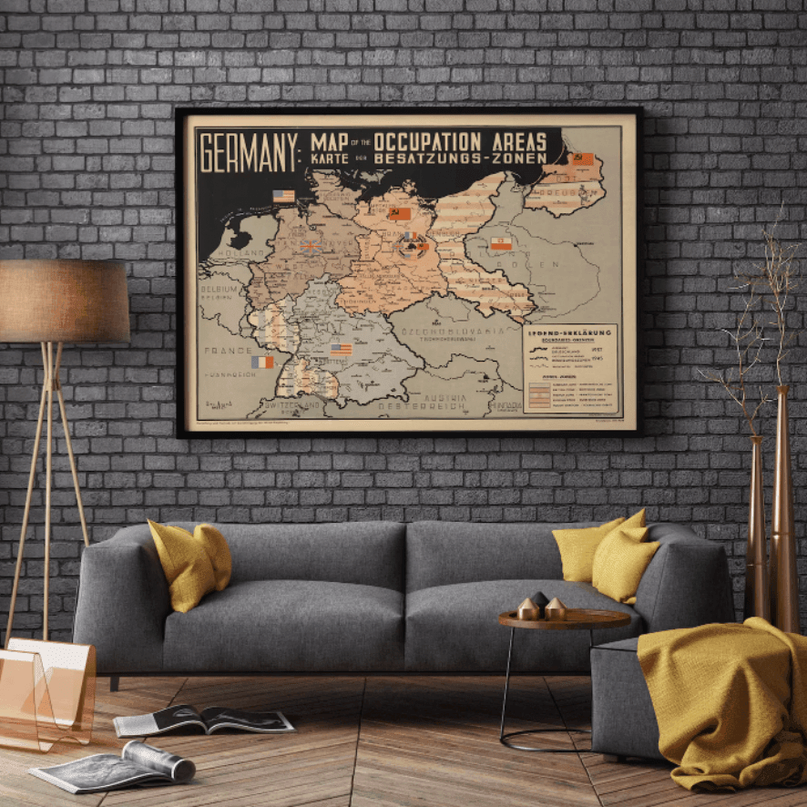 Germany World War 2 Map Wall Poster Print - MAIA HOMES