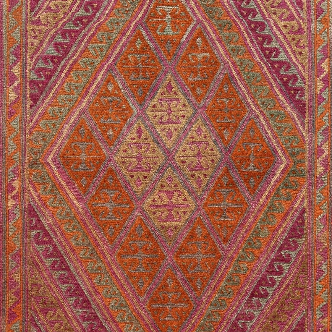 Gilded Citrus Diamonds Hand Knotted Area Rug - MAIA HOMES