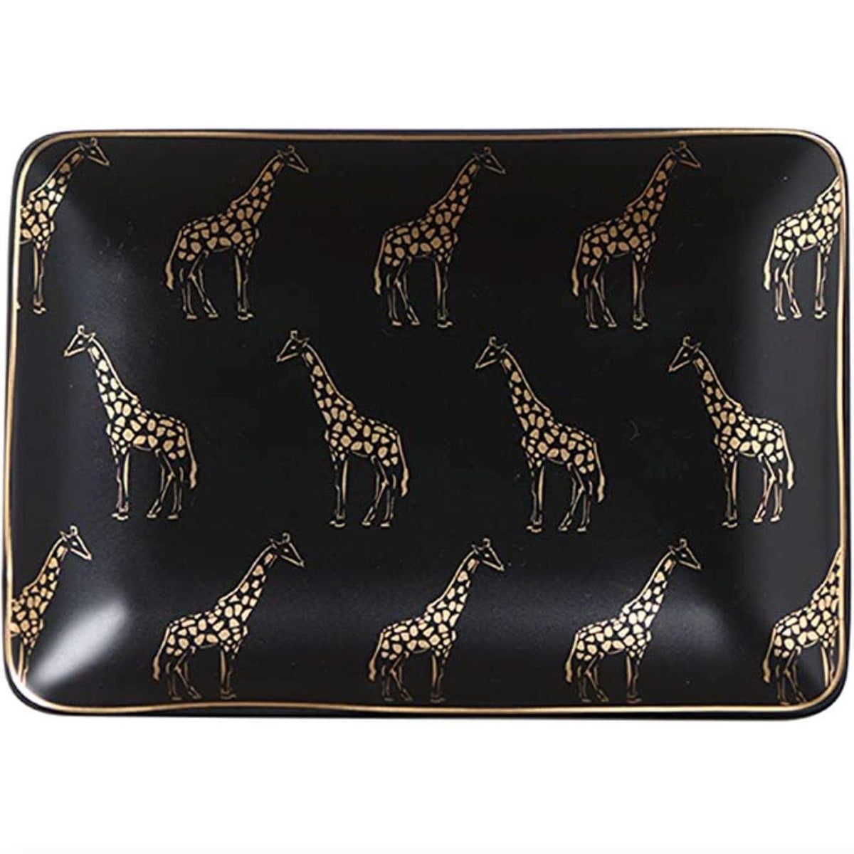 Giraffes Ceramic Tray Black