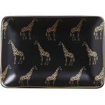 Giraffes Ceramic Tray Black