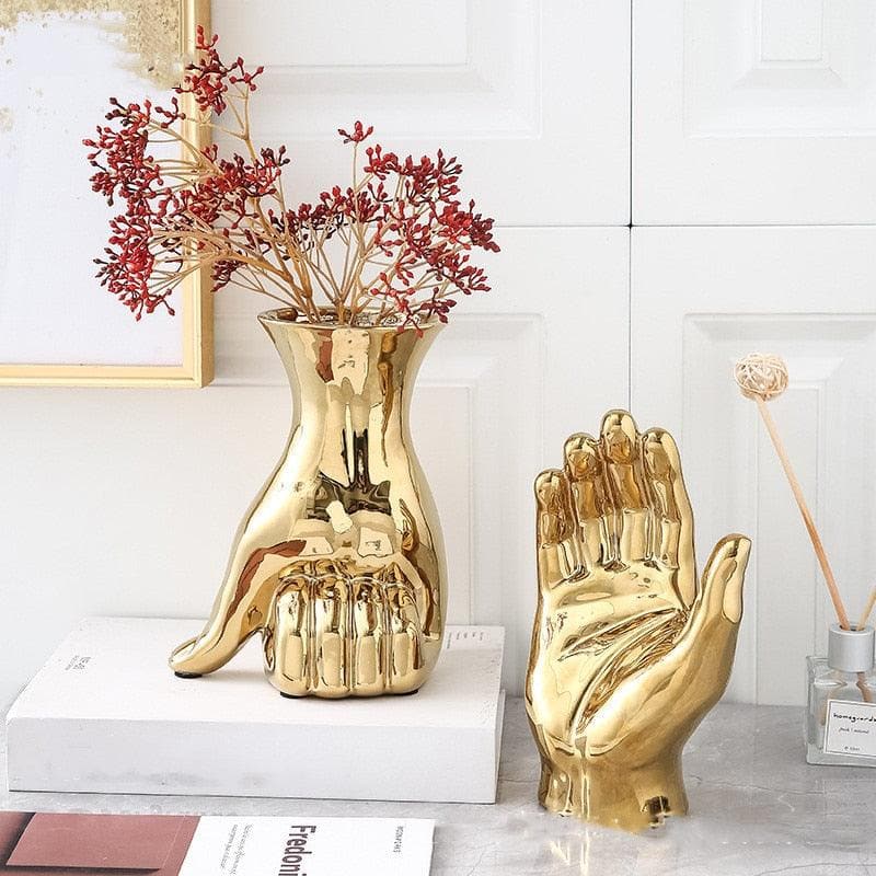 Glam Palm and Hand Figurine Vase