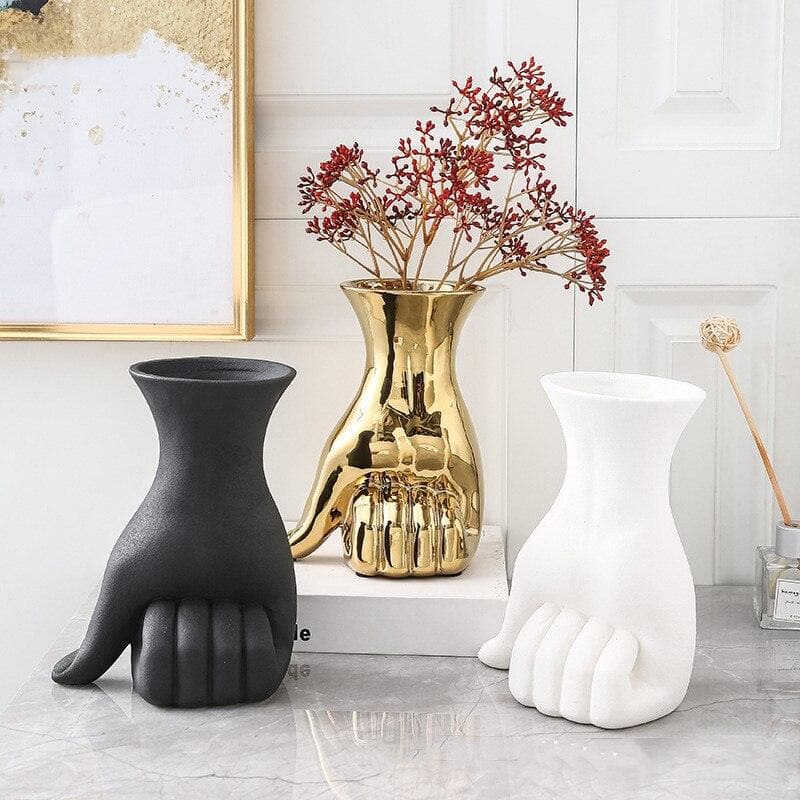 Glam Palm and Hand Figurine Vase