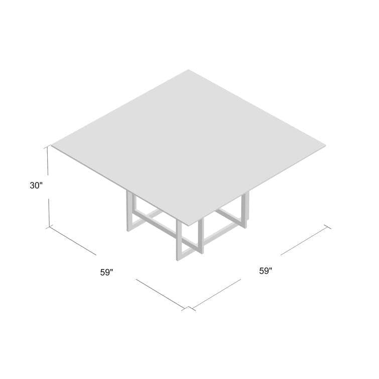 Glam Square Glass Dining Table