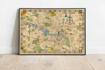 Glasgow City Map Wall Print| Framed Map Wall Decor