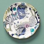 Glazed Safari Jungle Style Ceramic Plate Lion