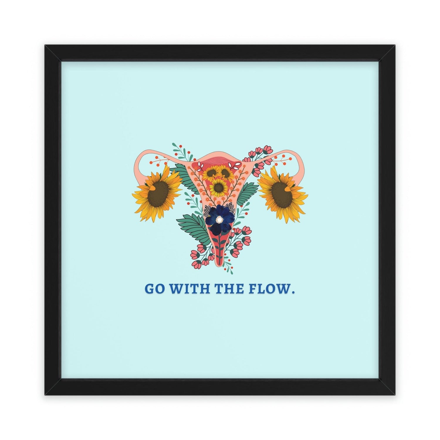 Go with the Flow Feminine Poster Wall Art 24″ x 24″ (Square) Semi Glossy