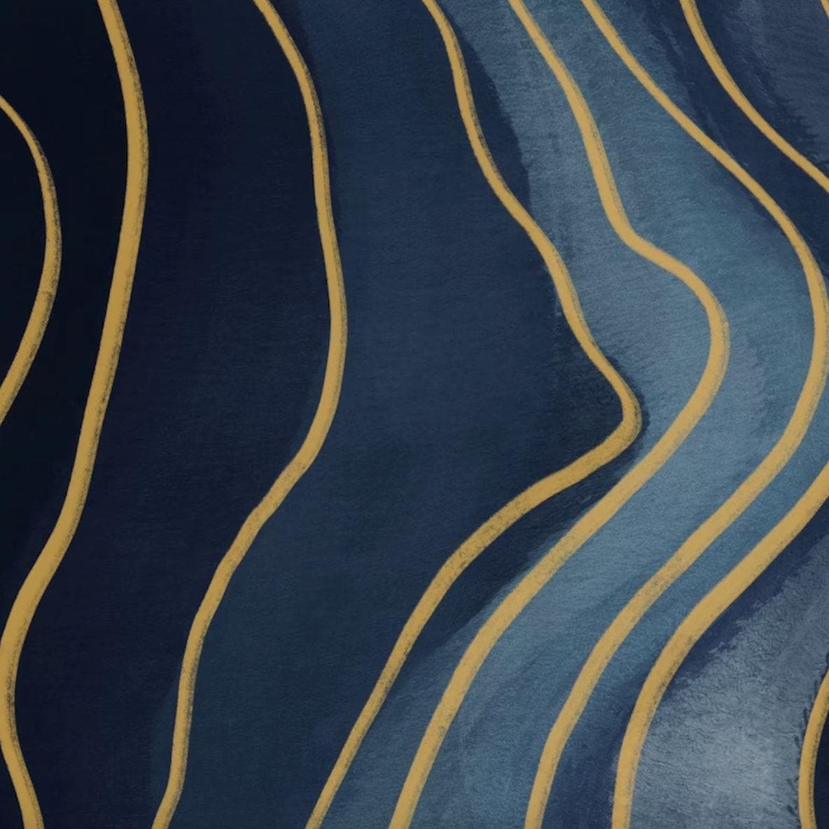 Gold Abstract Deep Blue Navy Wall Mural