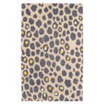 Gold and Gray Leopard Spots Hand Tufted Wool Rug