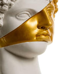 Gold and White Cut-Out Hermes Bust Statute