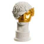 Gold and White Cut-Out Hermes Bust Statute