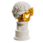 Gold and White Cut-Out Hermes Bust Statute - MAIA HOMES